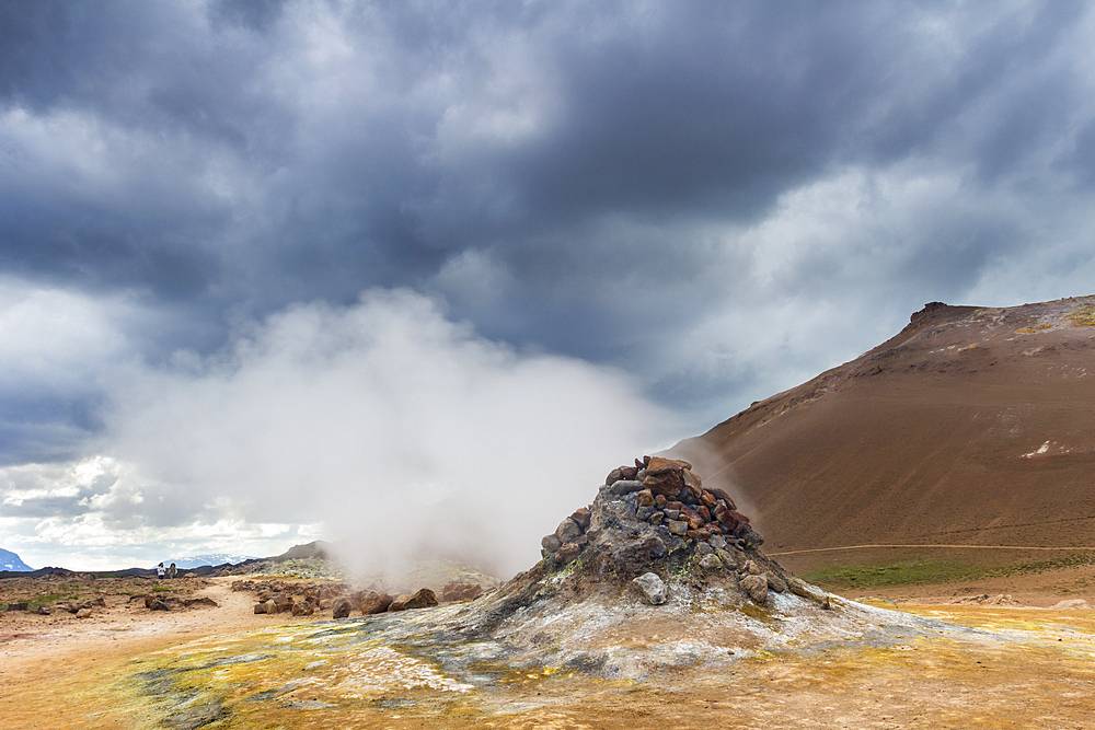 Smoking fumarole, Namafjall Hverir, Iceland, Polar Regions