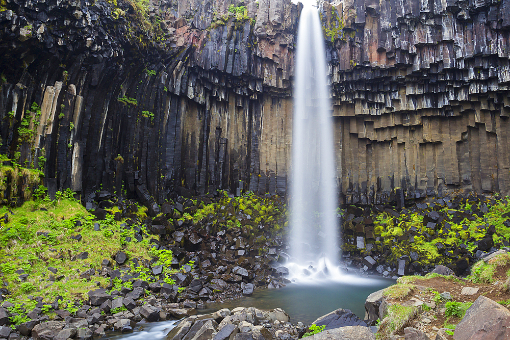 Svartifoss waterfall, Skaftafell National Park, Iceland, Polar Regions