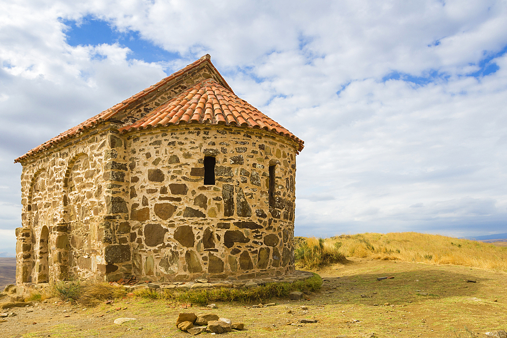 Guard house on border between Georgia and Azerbaijan near David Gareji Monastery, Udabno, Georgia, Central Asia, Asia