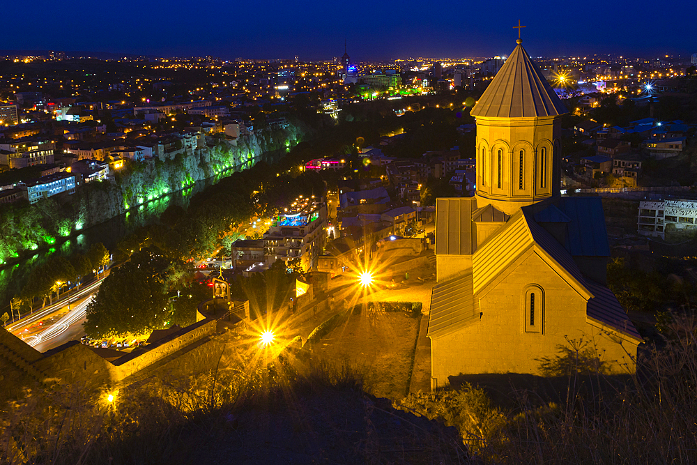 Saint Nicholas's Orthodox Church at Narikala Fortress, Tbilisi, Georgia, Central Asia, Asia