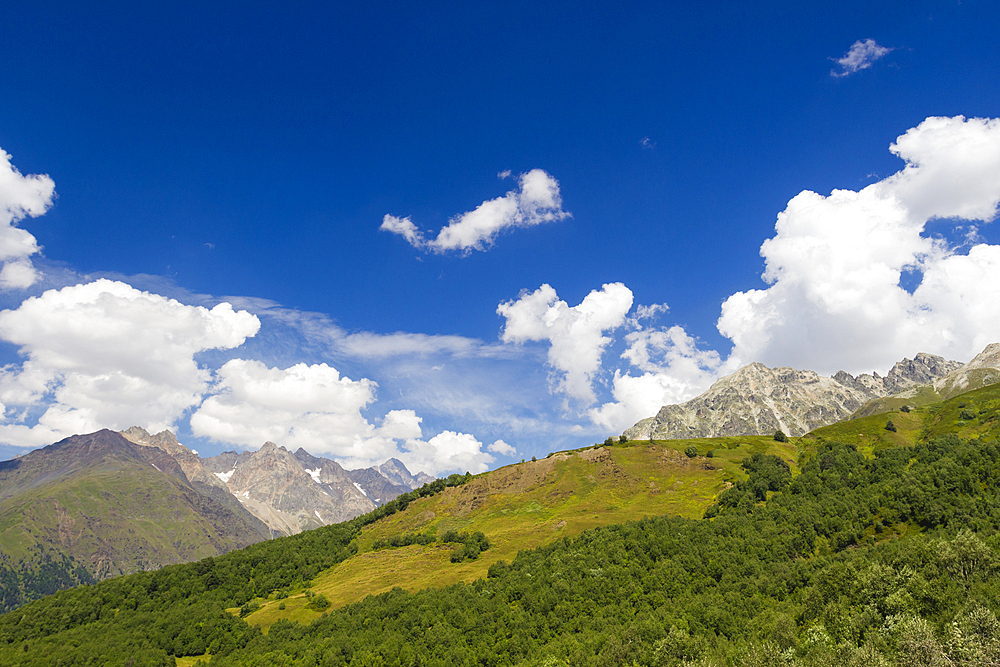 Peaks of Svaneti mountains near Adishi, Georgia, Central Asia, Asia