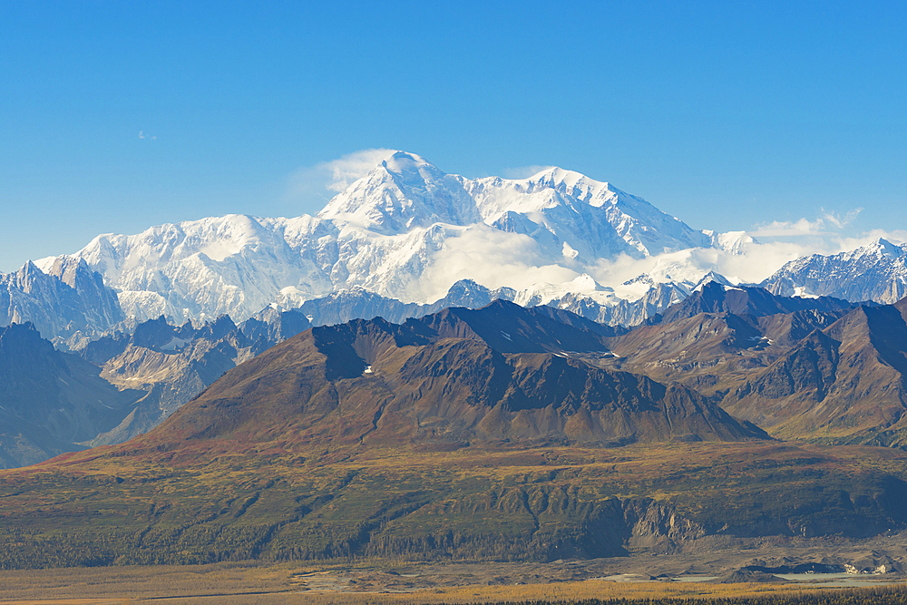 Alaska Range seen from K'esugi Ridge Trail, Denali State Park, Matanuska-Susitna Borough, Southcentral Alaska, Alaska, United States of America, North America