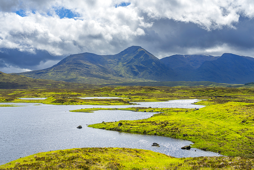 Loch Ba against Glencoe mountains, Glencoe, Scottish Highlands, Scotland, United Kingdom, Europe