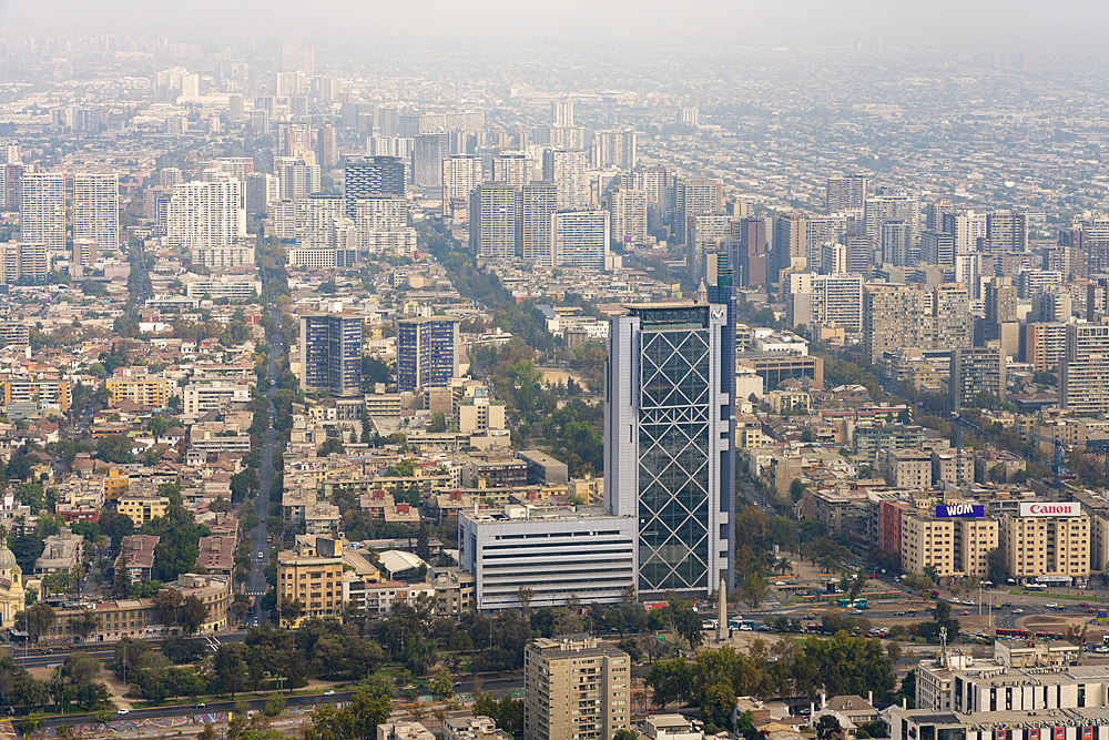 Movistar building and Telefonica Tower, Providencia, Santiago, Santiago Metropolitan Region, Chile, South America