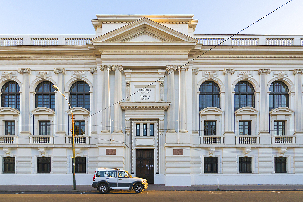 Facade of Santiago Severin public library, Valparaiso, Valparaiso Province, Valparaiso Region, Chile, South America