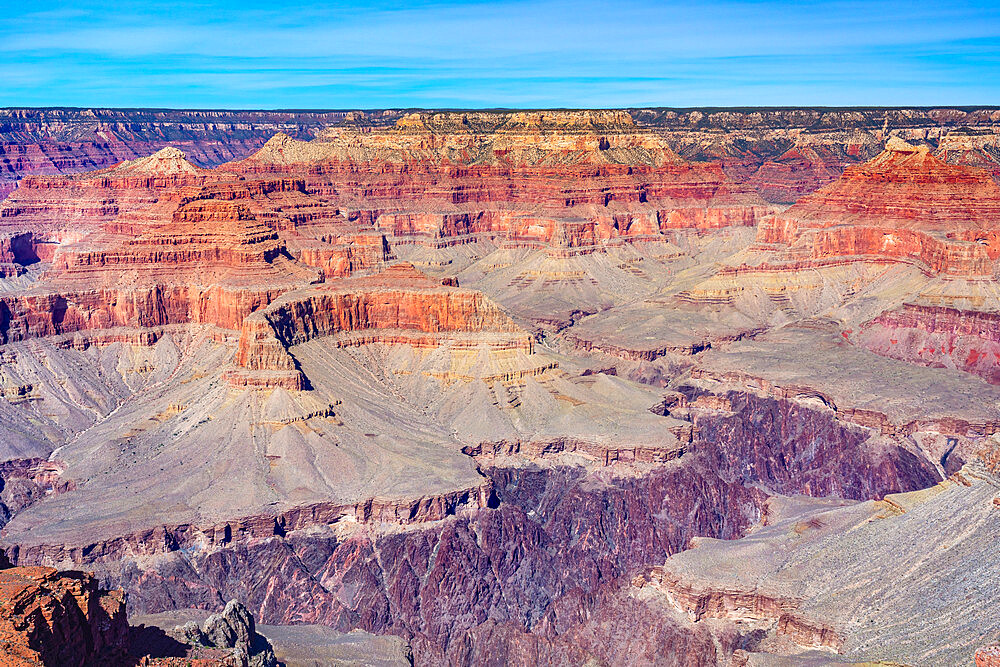 Grand Canyon along Hermit Road on sunny day, Grand Canyon National Park, Arizona, USA