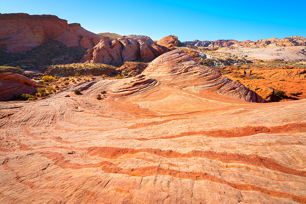 Red rock formations at Fire Wave, Valley of Fire State Park, Nevada, Western United States, USA