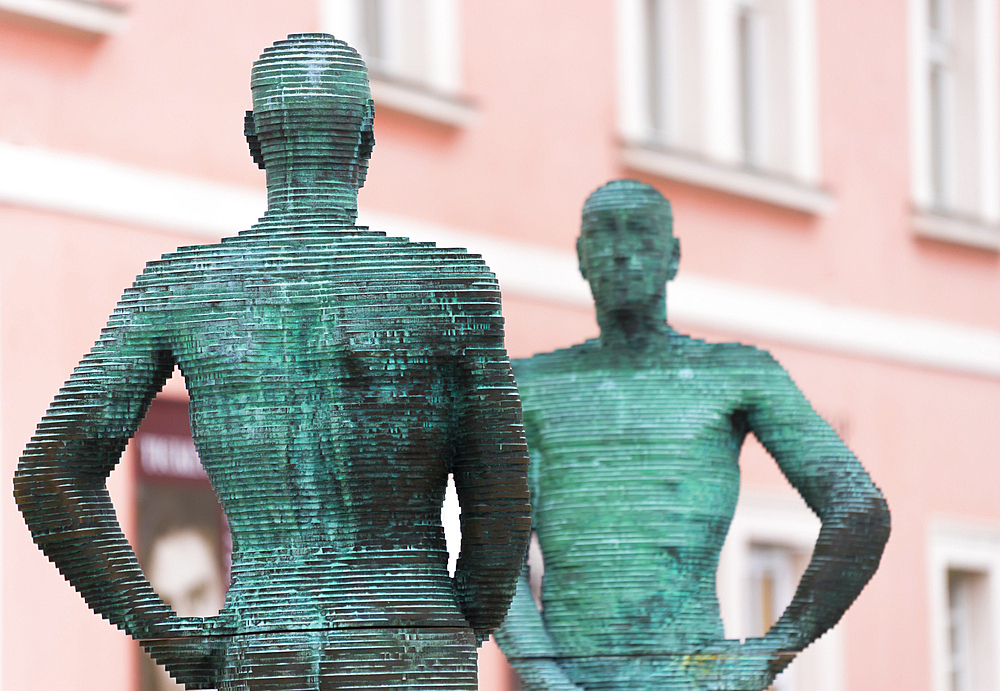 Detail of The Piss sculpture by David Cerny, Lesser Quarter of Prague, Prague, Czech Republic (Czechia), Europe