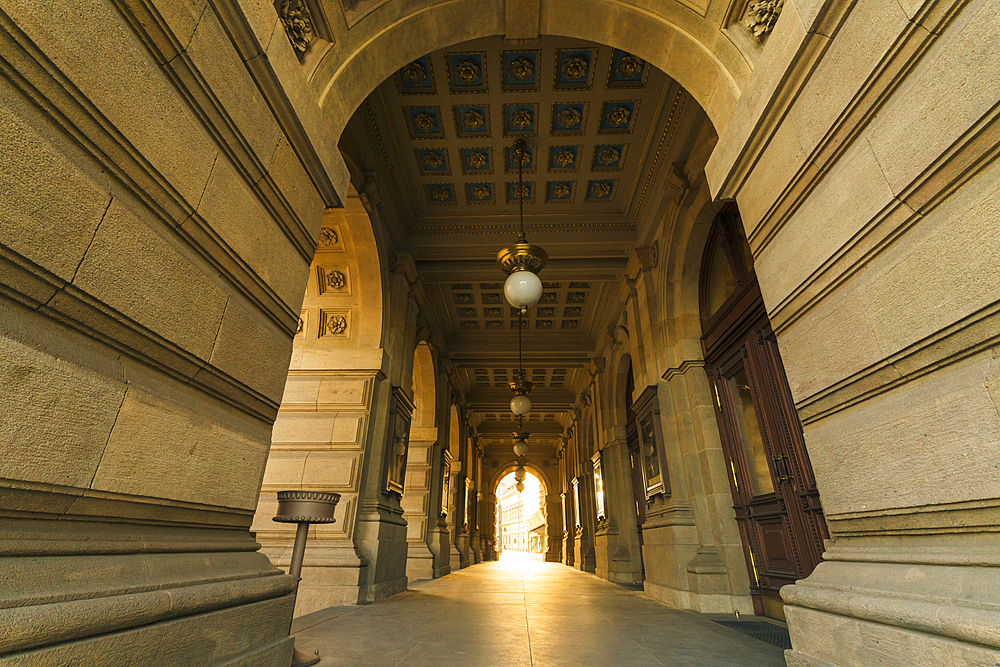 Arcade at National Theatre, Prague, Czech Republic (Czechia), Europe