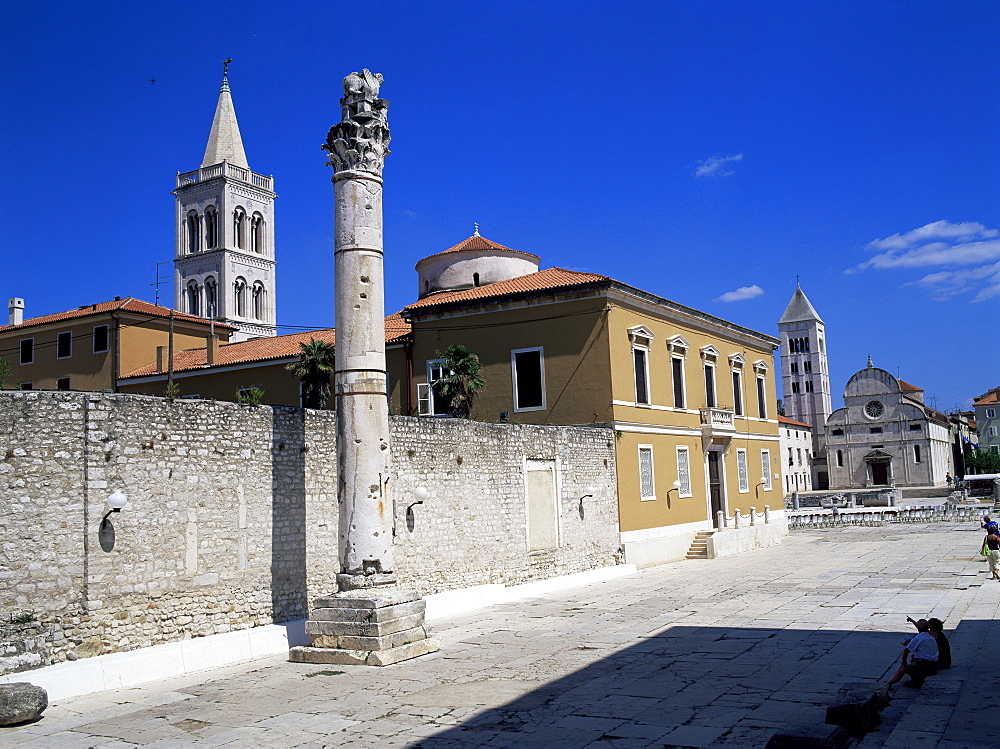 View of square, Zadar, Zadar region, Croatia, Europe