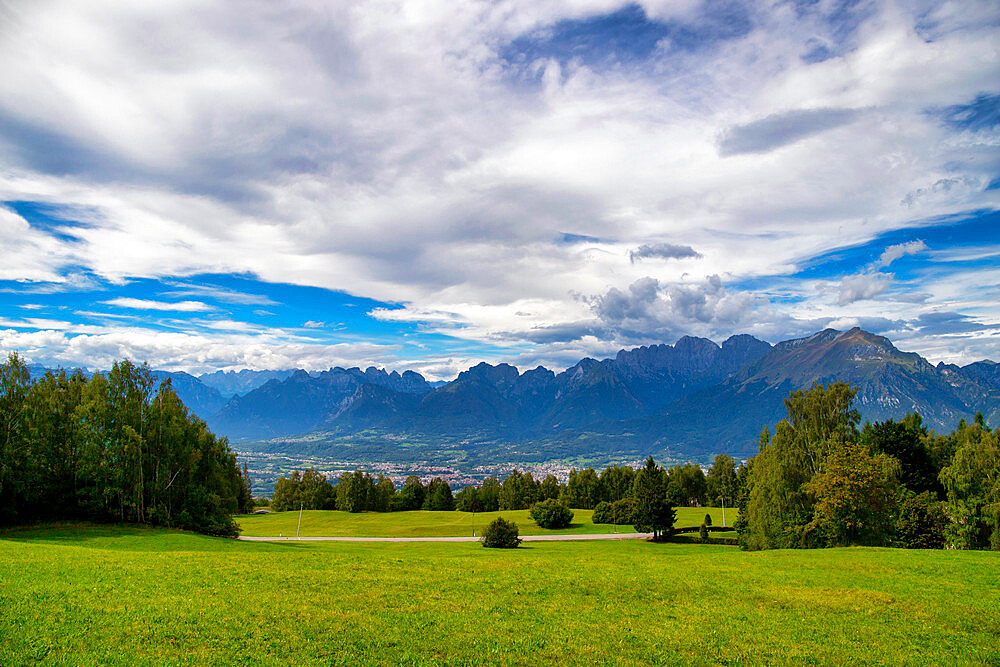 View of the Dolomites, Alpe Nevegal, Belluno, Veneto, Italy, Europe