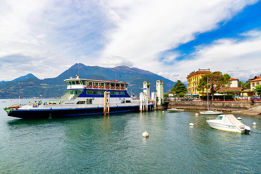 Typical boat on Lake Como, Varenna, Como, Lombardy, Italian Lakes, Italy, Europe