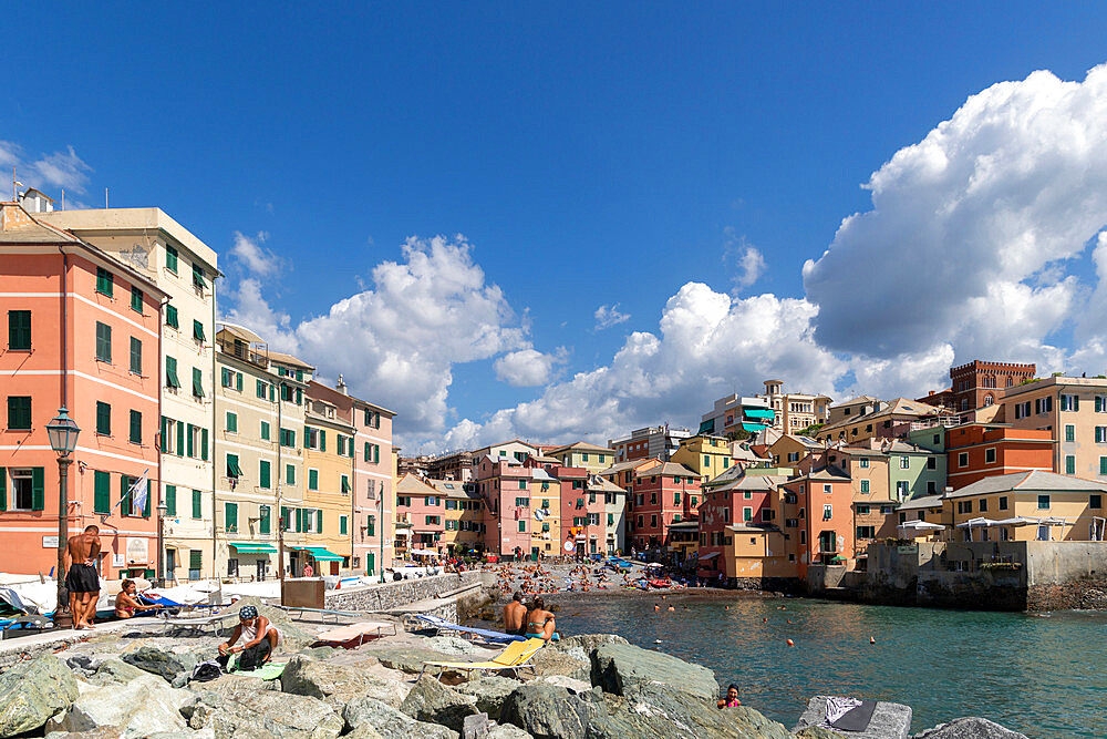 The typical Boccadasse neighborhood, Genoa, Liguria, Italy, Europe