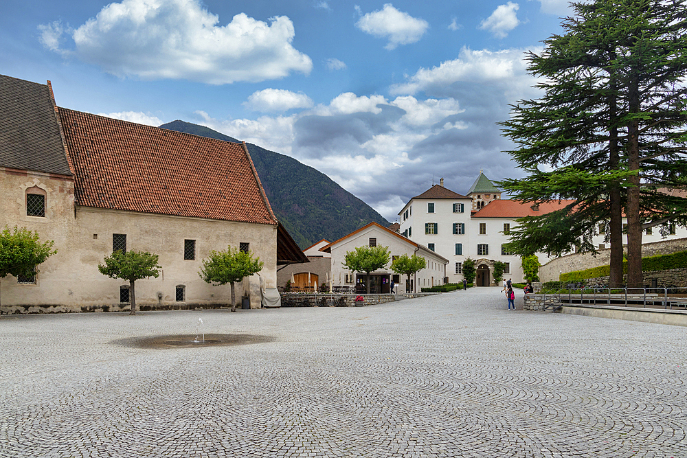 Neustift Convent courtyard, Brixen, South Tyrol, Italy, Europe