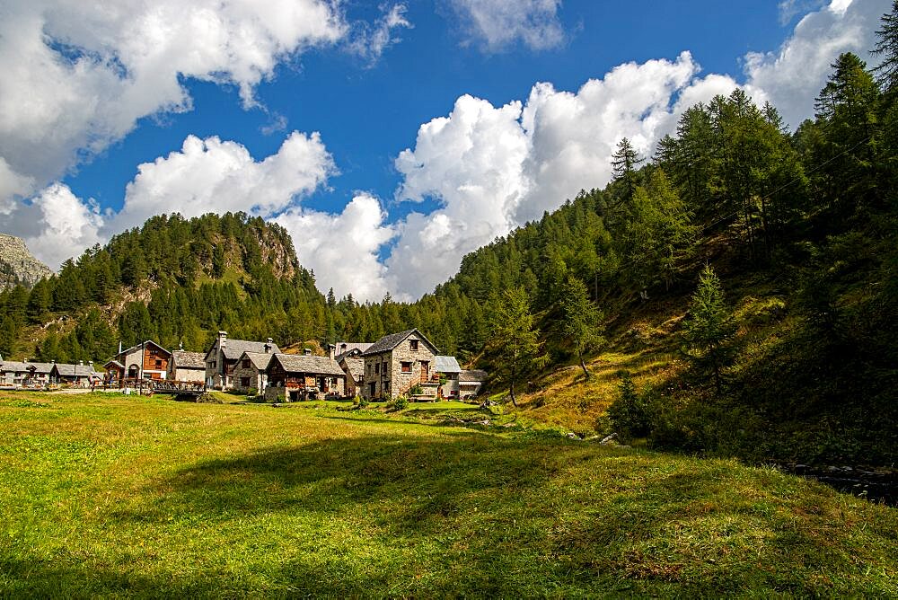 The small village of Crampiolo, Alpe Devero, Domodossola, Italy