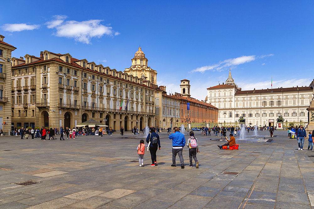 Piazza Castello, Turin, Piedmont, Italy, Europe