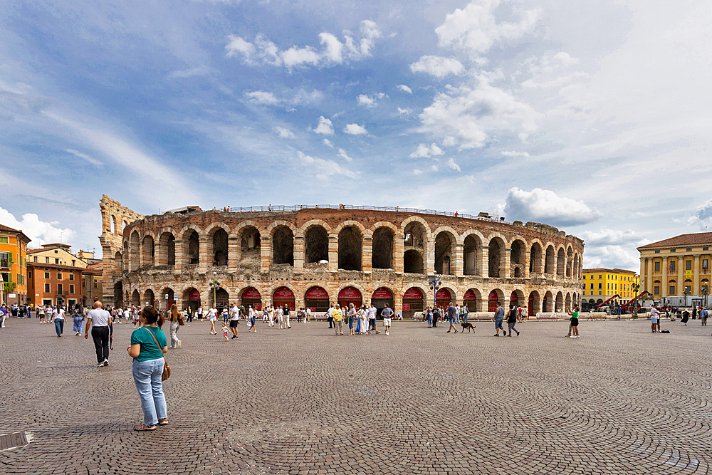 The Arena, Piazza Bra, Verona, Verona district, Veneto, Italy, Europe