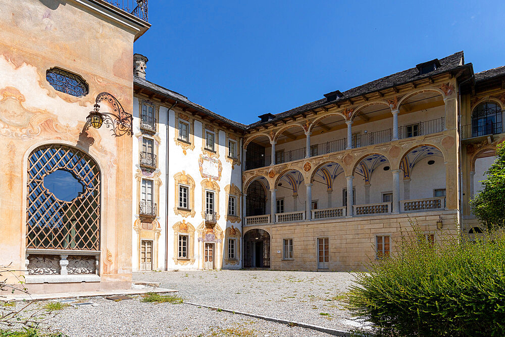 Villa Nigra, historic building in the center of the town of Miasino, Orta lake, Novara District, Piedmont, Italian Lakes, Italy, Europe