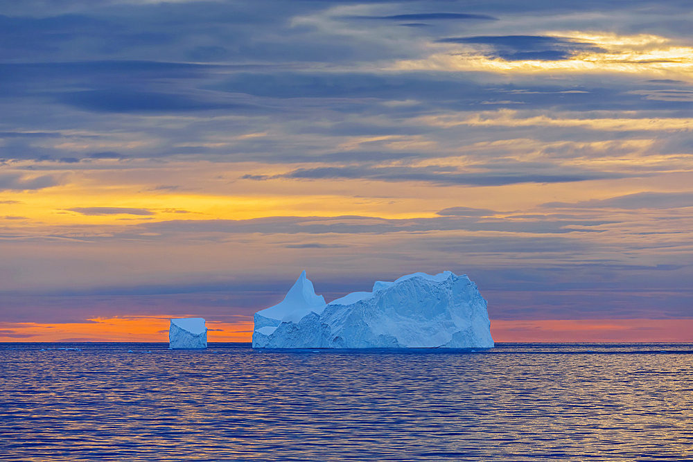 Sunset Glow, Iceberg floating at sunset, Antarctica, Polar Regions