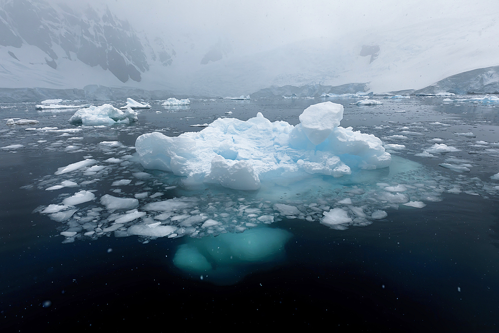 Underneath, iceberg floating in Antarctica, Polar Regions