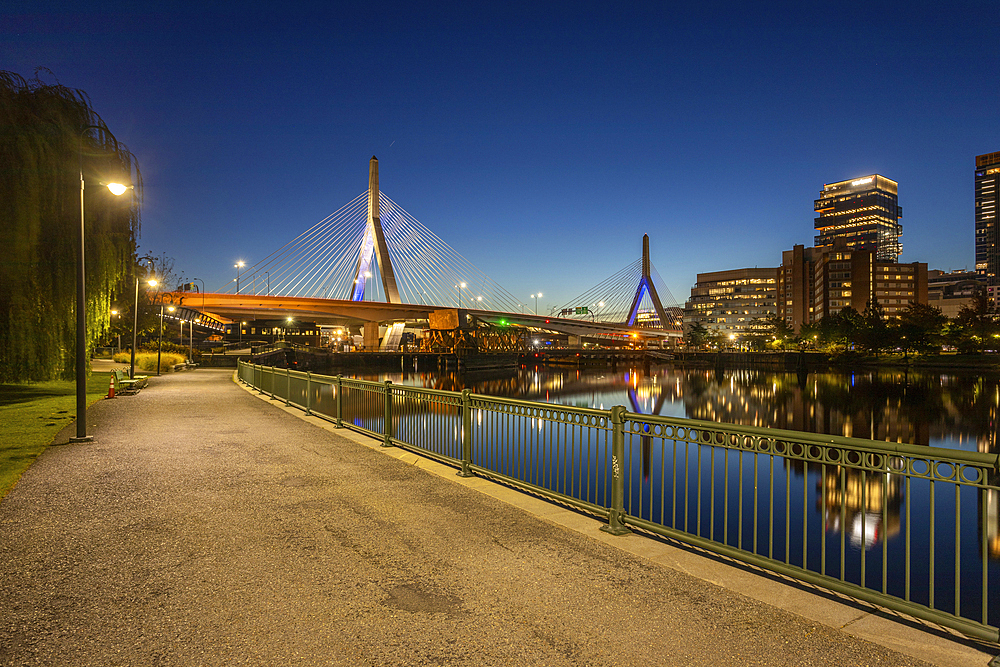 Boston Zakim Bunker Hill Bridge Reflection Walkway