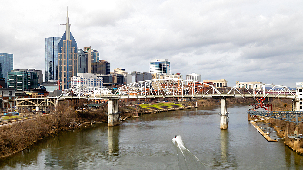 Skyline, Cumberland River, Nashville, Tennessee, United States of America, North America