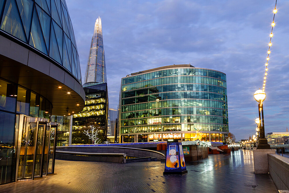 The Queens Walk at Dawn With The Shard in View