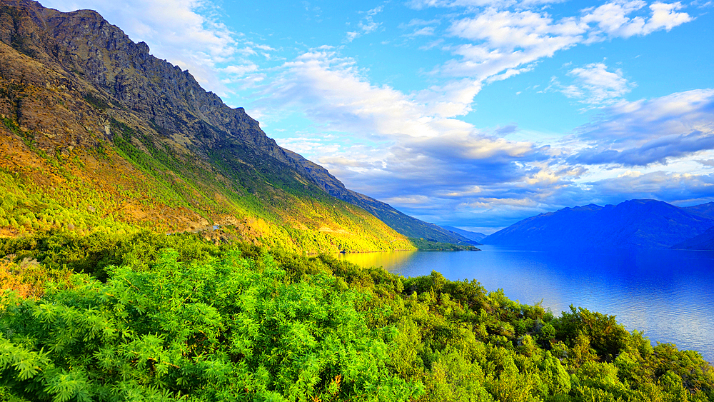 Autumn evening, Lake Wakatipu, near Queenstown, South Island, New Zealand