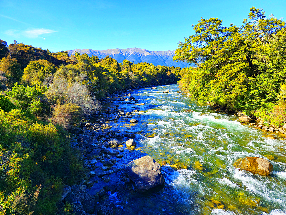 River valley, South Island, New Zealand