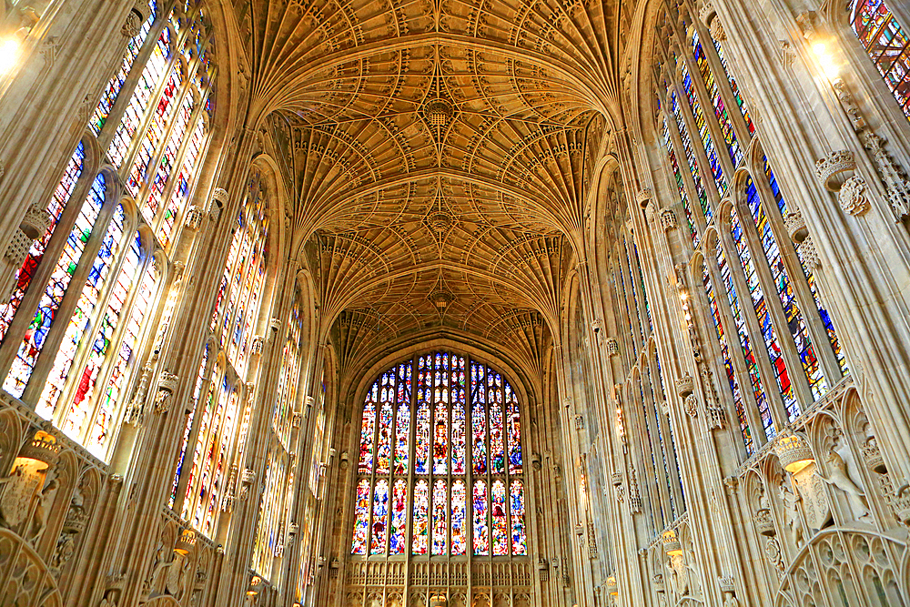 King's College Chapel interior, Cambridge, England, UK