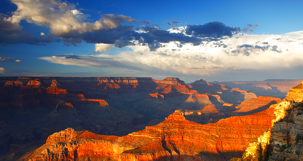 Looking towards Wotan's Throne from south rim, Grand Canyon, Arizona, United States of America, North America