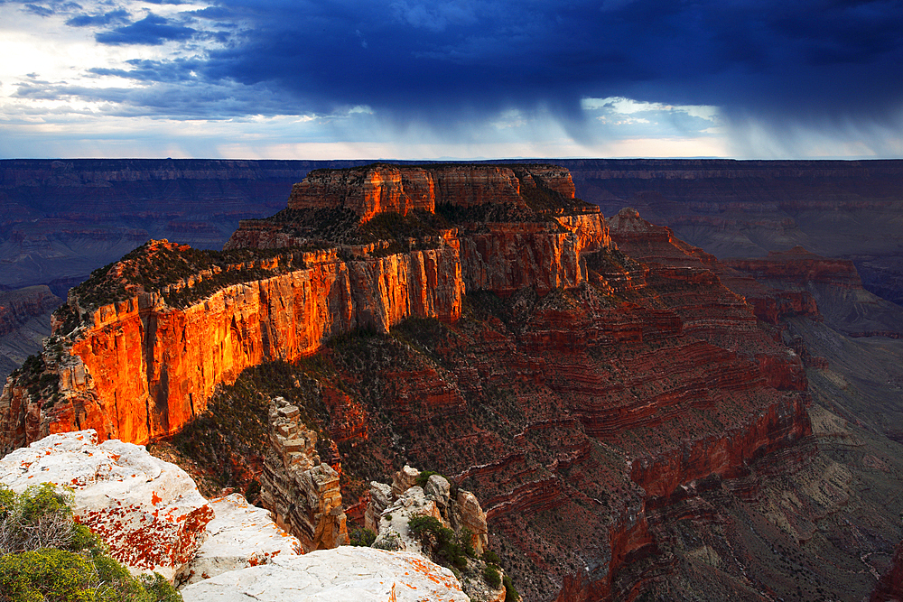 Wotan's Throne from Cape Royal, north rim, Grand Canyon,  Arizona, United States of America, North America