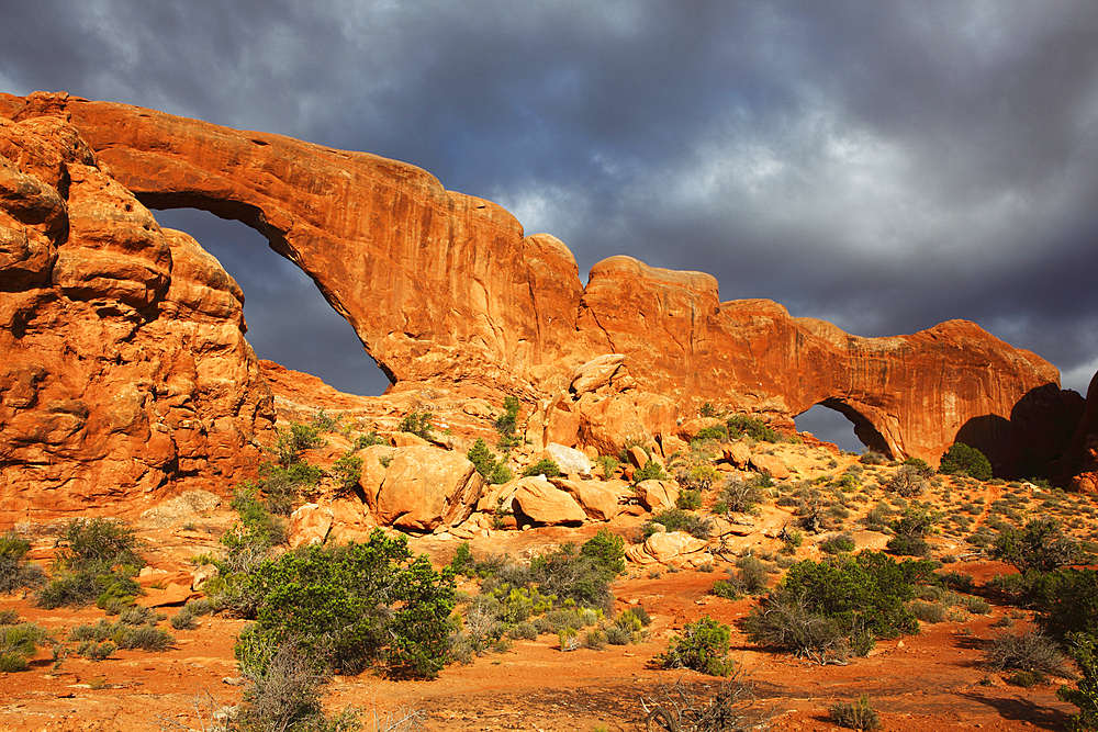 North and South Windows, Arches National Park, Utah, United States of America, North America