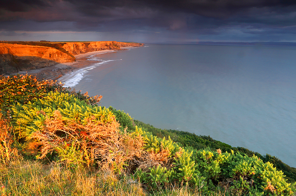 Looking towards Nash Point from Southerndown, Glamorgan Heritage Coast, South Wales, United Kingdom, Europe