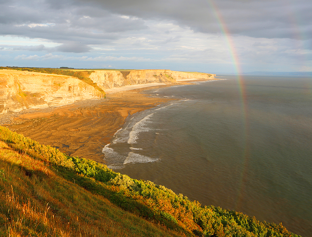 Looking towards Nash Point from Southerndown, Glamorgan Heritage Coast, South Wales, United Kingdom, Europe