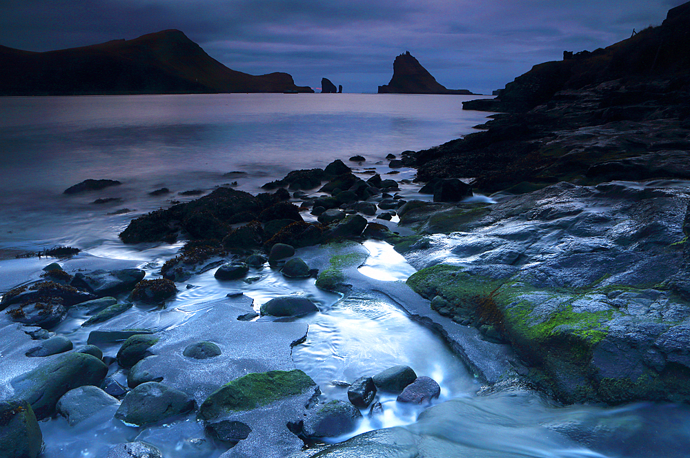 Seascape, Drangarnir near Bour, Vagar, Faroe Islands, Denmark, North Atlantic