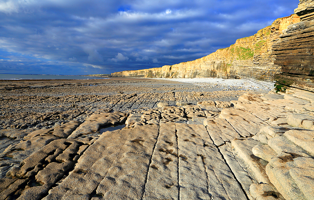 Cliffs at Nash Point, Glamorgan Heritage Coast, South Wales, United Kingdom, Europe