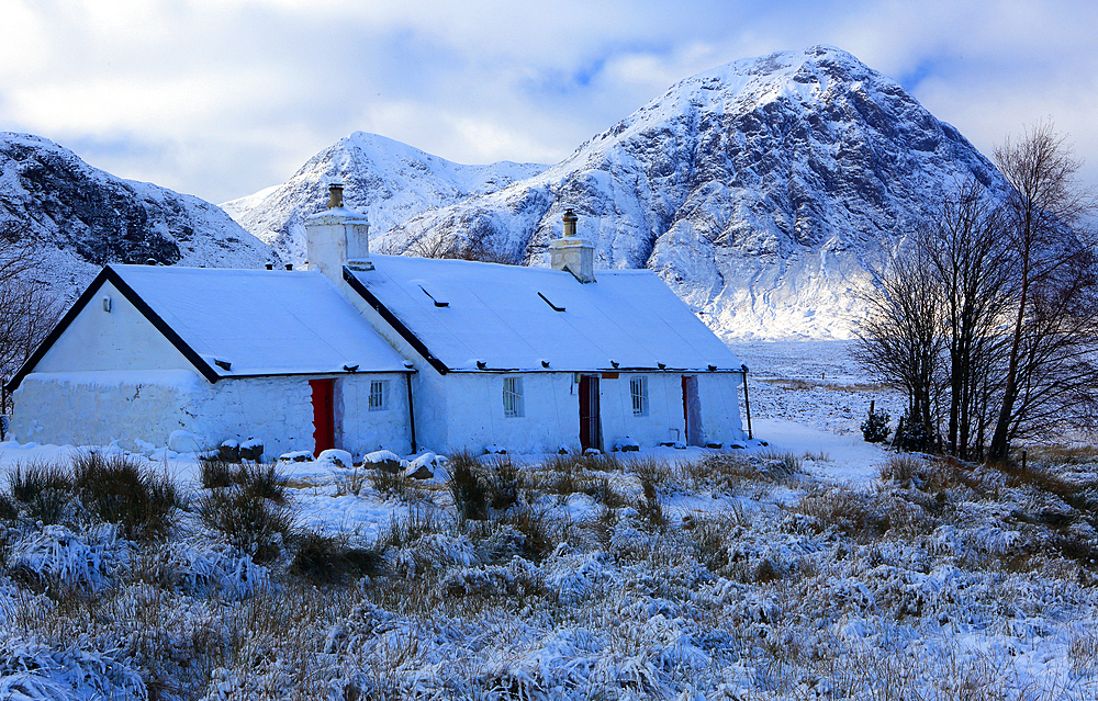 Black Rock Cottage, Rannoch Moor, Highlands, Scotland, United Kingdom, Europe