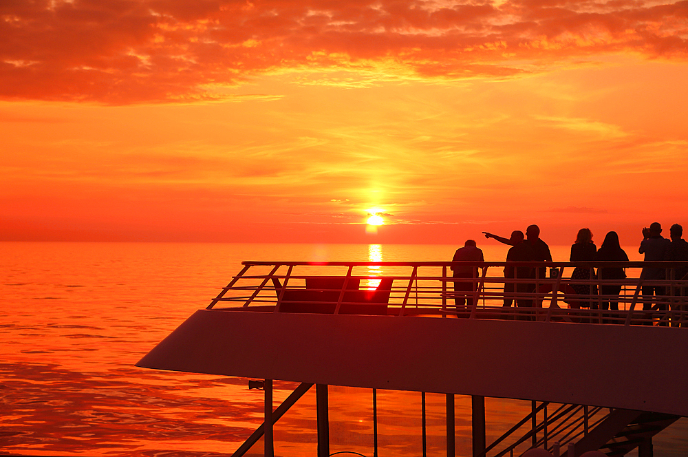 Midnight Sun off north west coast of Norway, Scandinavia, Europe