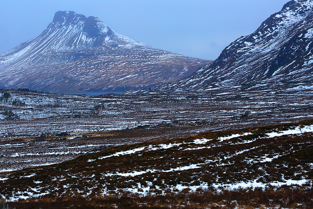 Stac Pollaidh and the Assynt landscape, North West Highlands, Scotland, United Kingdom, Europe