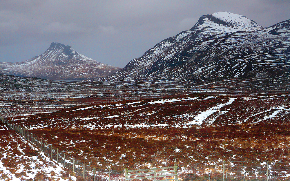 Stac Pollaidh and the Assynt landscape, North West Highlands, Scotland, United Kingdom, Europe