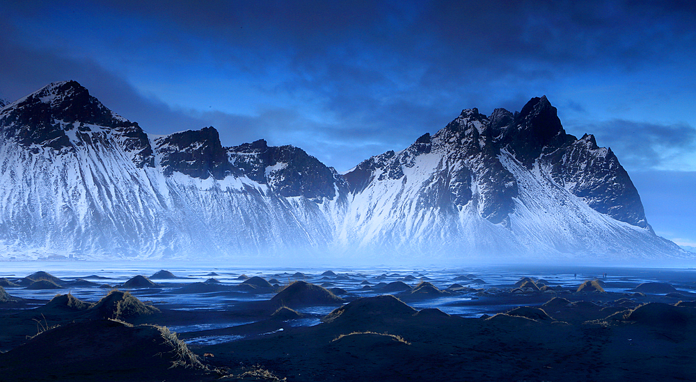 Vestrahorn Mountain and Stokksnes beach, south east Iceland, Polar Regions