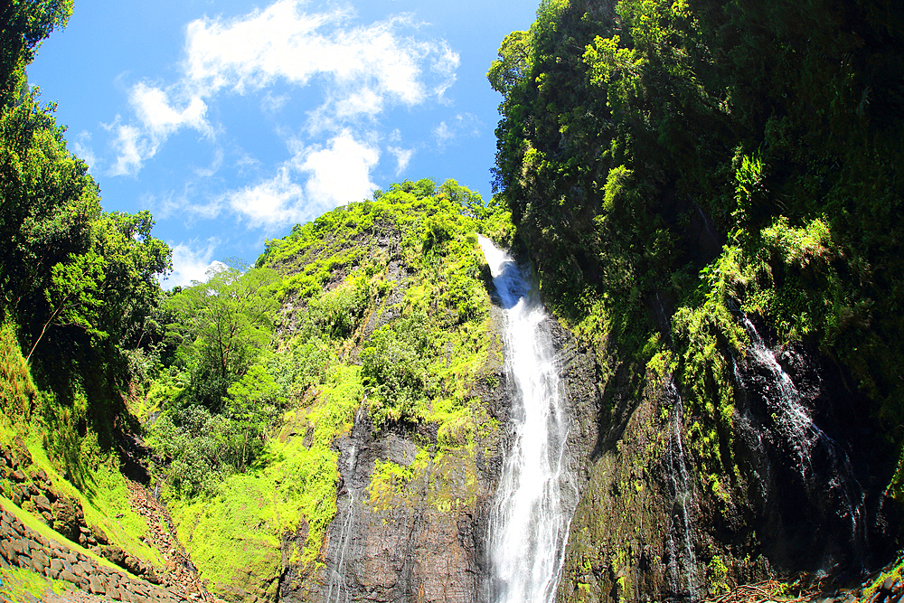 Faarumai waterfalls, south east Tahiti, French Polynesia, South Pacific, Pacific