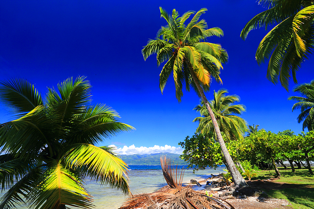 Looking towards Tahiti Iti from east coast Tahiti,French Polynesia, South Pacific, Pacific