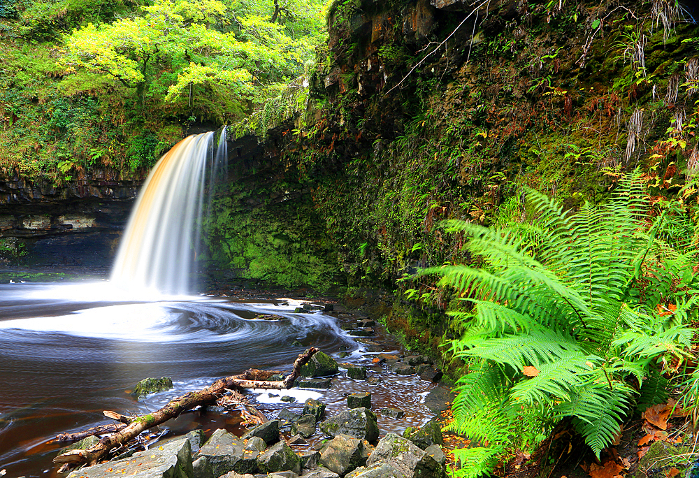 Sgwd Gwladys waterfall, Pyrddin Gorge, Pontneddfechan, Neath Valley, South Wales, United Kingdom, Europe