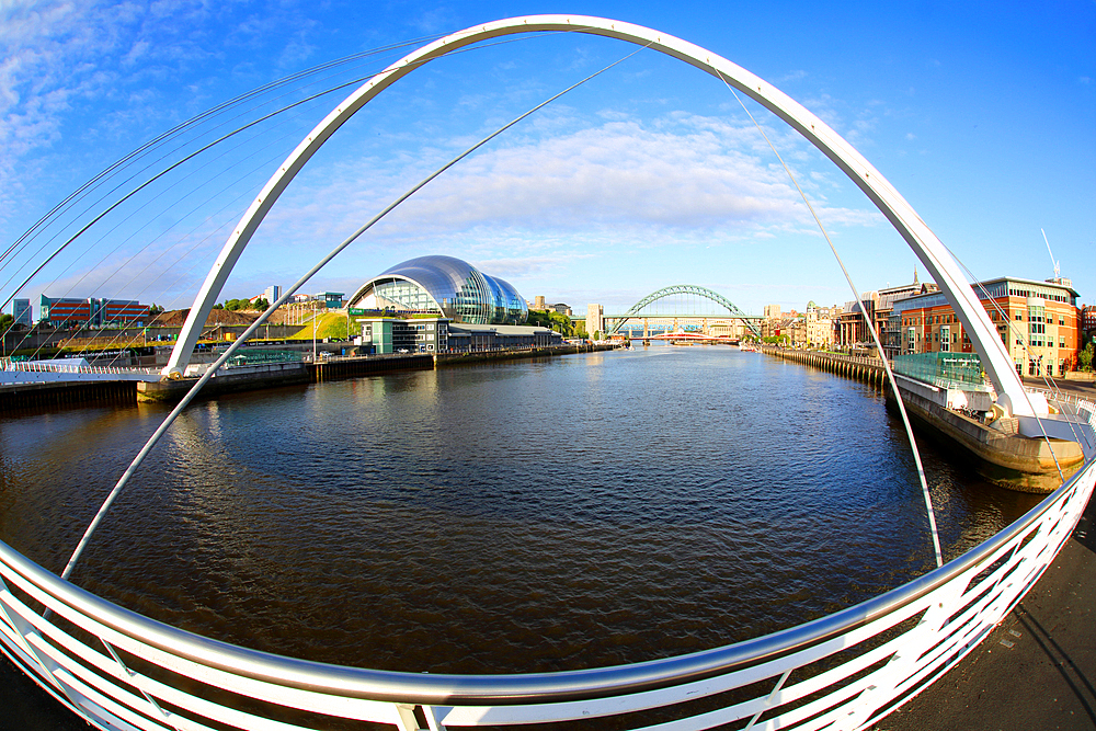 Gateshead Millennium Bridge, Newcastle-upon-Tyne, Tyne and Wear, England, United Kingdom, Europe