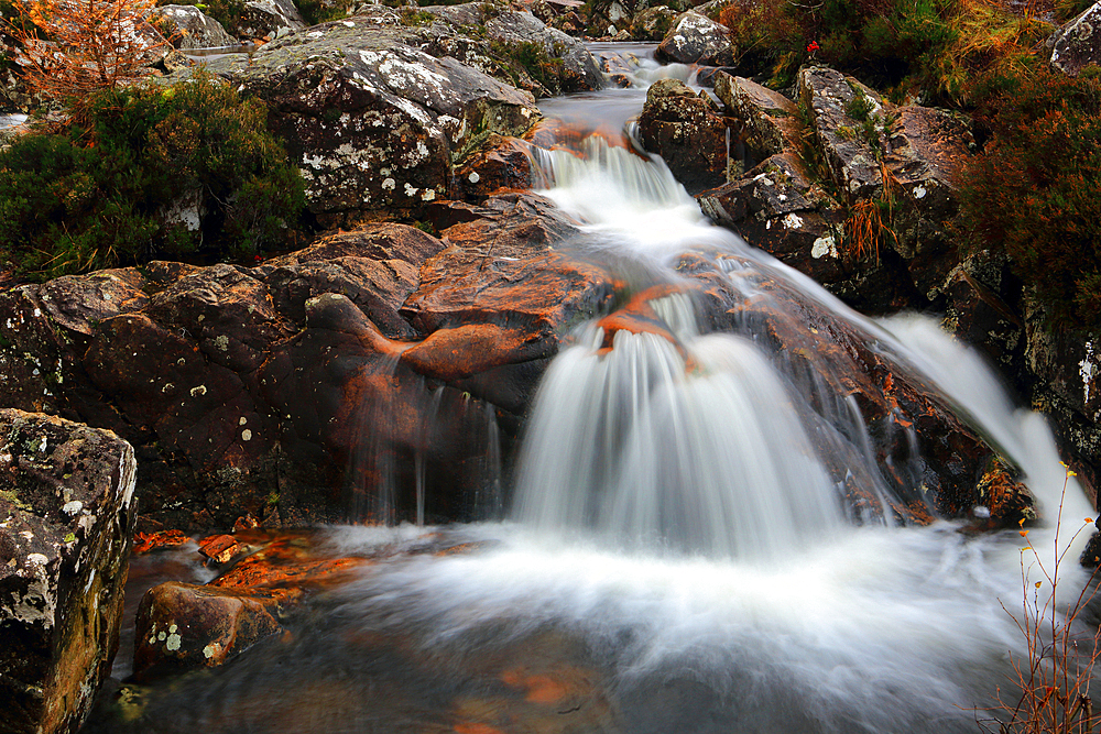 River Coupall/waterfalls, Glen Etive, Highland, Scotland