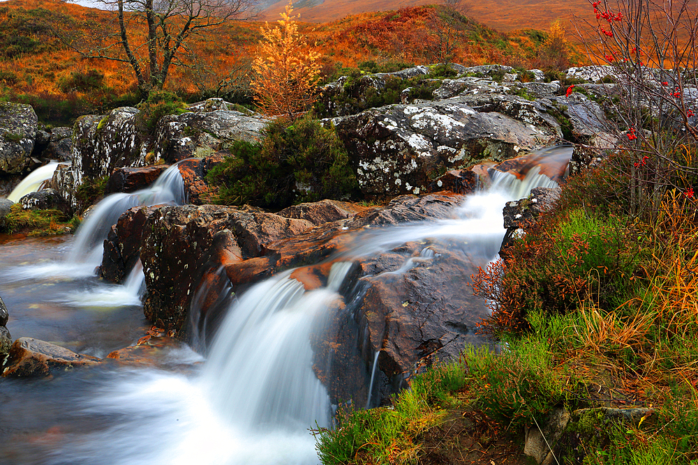 River Coupall/waterfalls, Glen Etive, Highland, Scotland