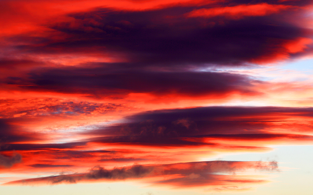 Clouds at sunset over the Bristol Channel from Ogmore-by-Sea, Bridgend, South Wales