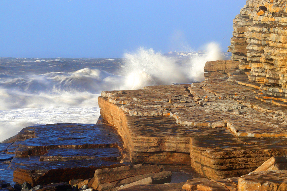 Limestone cliffs, Dunraven Bay, Southerndown, South Wales